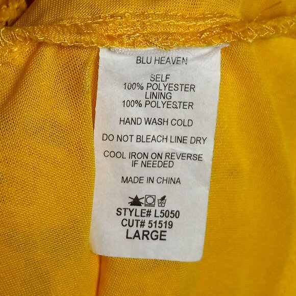 Blu Heaven Dress Womens Large Casual Lace Bodycon Sleeveless Yellow NWT Beach - Picture 7 of 9